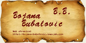Bojana Bubalović vizit kartica
